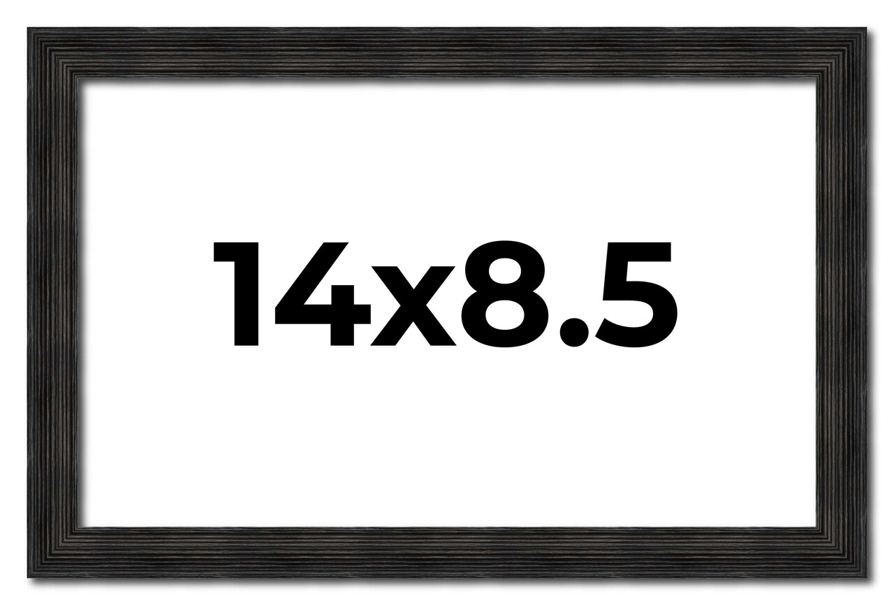 14x8.5 Thin Barnwood Picture Frame with UV-Resistant Acrylic & Acid Free Backing, Available in 2 Paint Finishes - Grey and Black